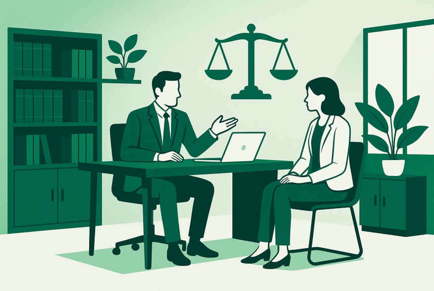 Modern law office consultation area